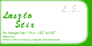 laszlo stix business card